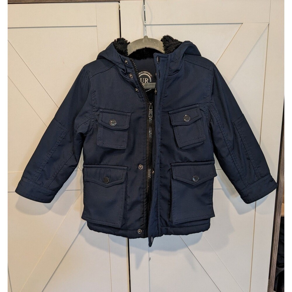 Urban Republic Toddler Boys Navy Hooded Winter Parka Coat 24M